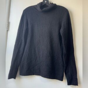 Forte Cashmere Women’s 100% Cashmere Black Turtleneck Sweater
